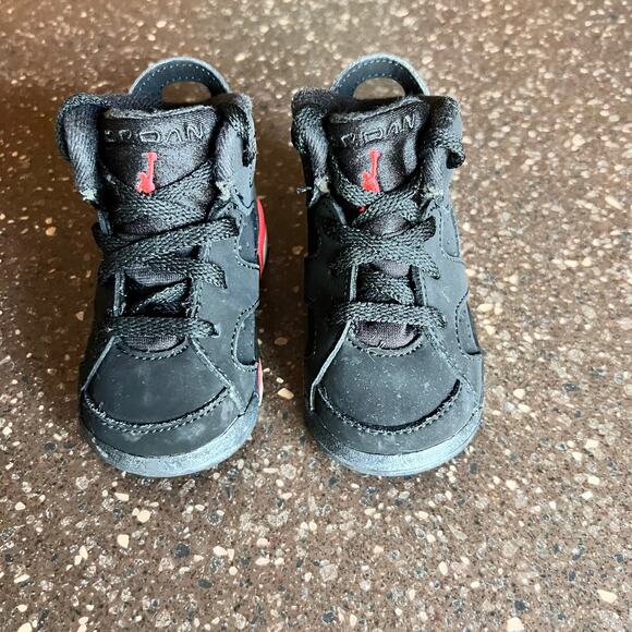 Air Jordan 6 Retro Black Red Toddler Sneakers Shoes Size 4C - Picture 1 of 11